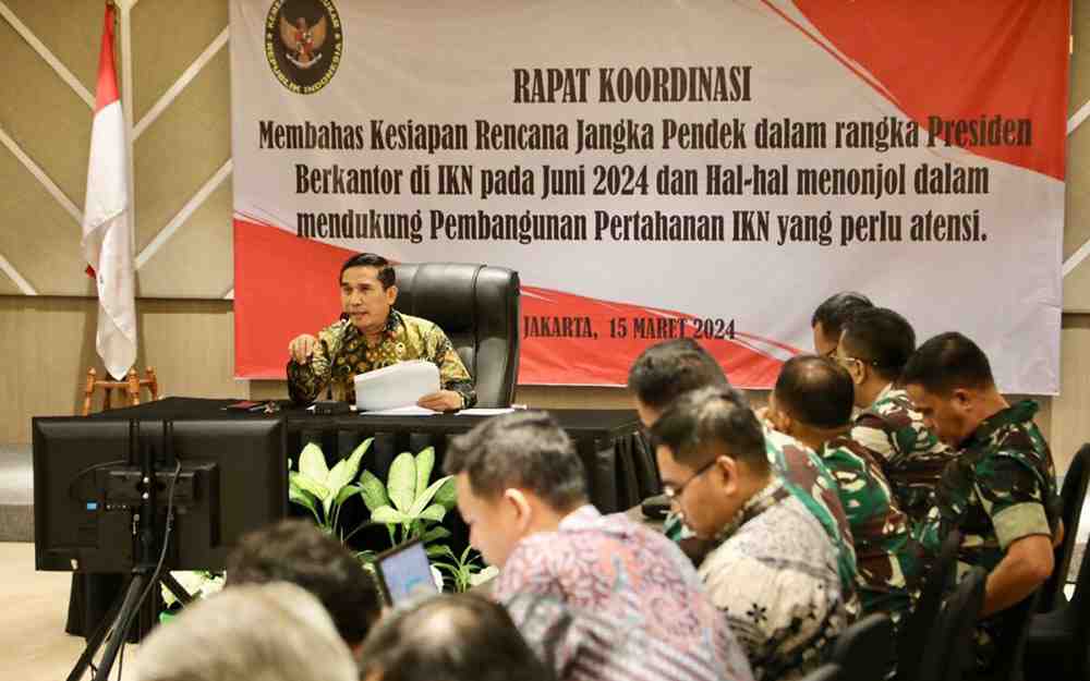 Presiden akan Berkantor di IKN, Kemenko Polhukam Gelar Rakor Persiapan Pertahanan