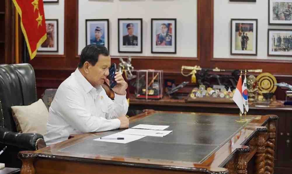 Terima Telepon Presiden Korea Selatan, Menhan Prabowo Jelaskan Hubungan Bilateral