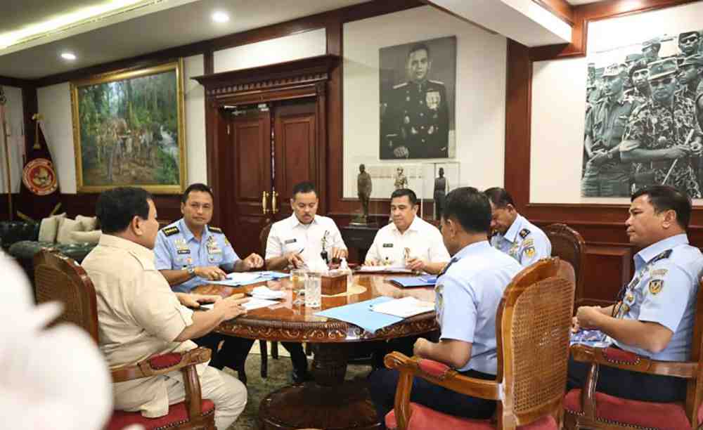 Menhan dan Kasau Bahas Pembangunan Kekuatan TNI AU