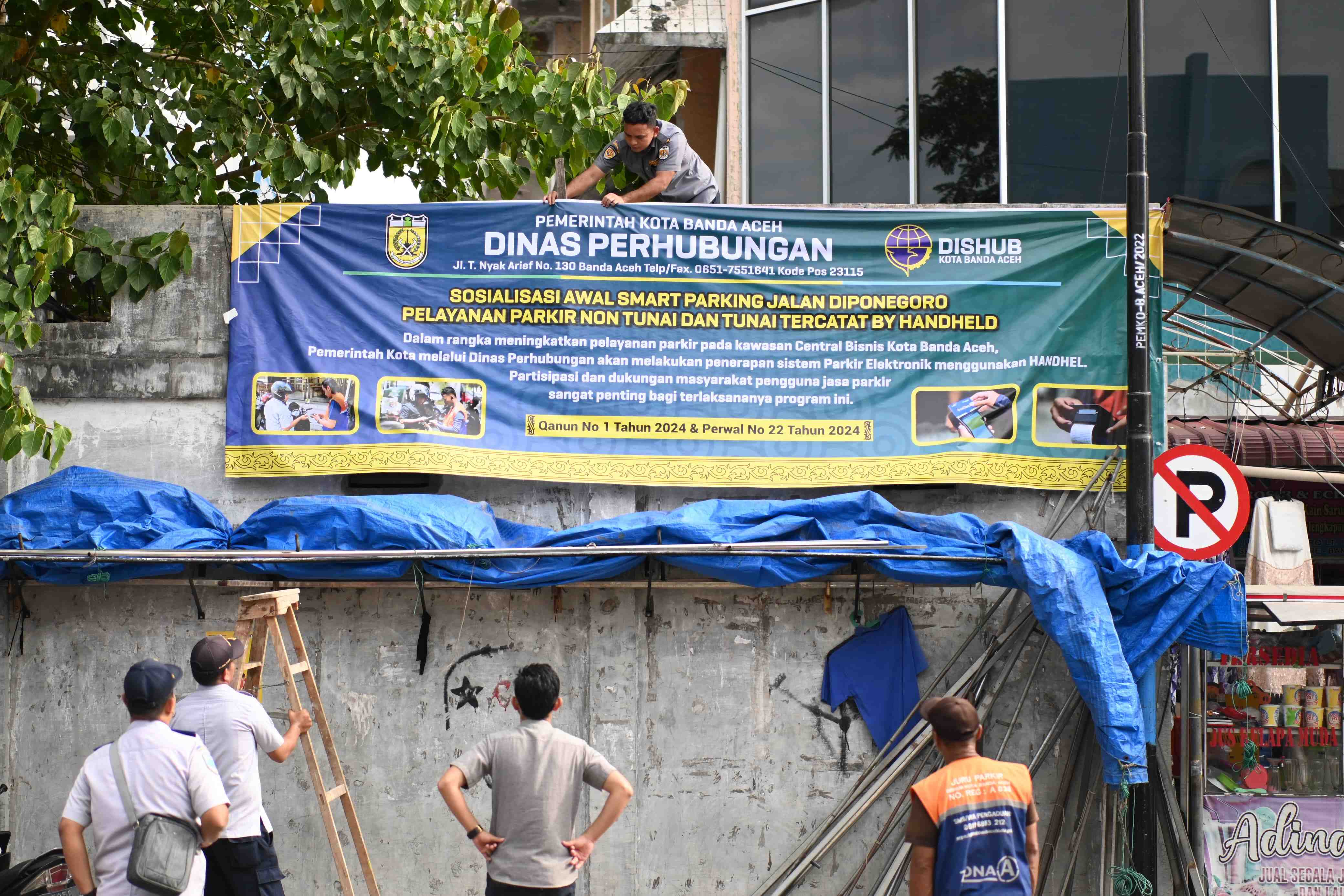 Dishub Banda Aceh Sosialisasi Penerapan Sistem Parkir Handheld di Jalan Diponegoro
