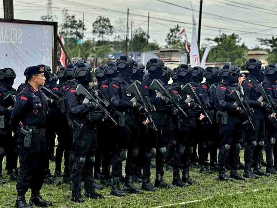Pasukan Brimob Amankan Peringatan Hari Kemerdekaan ke-79 RI di IKN