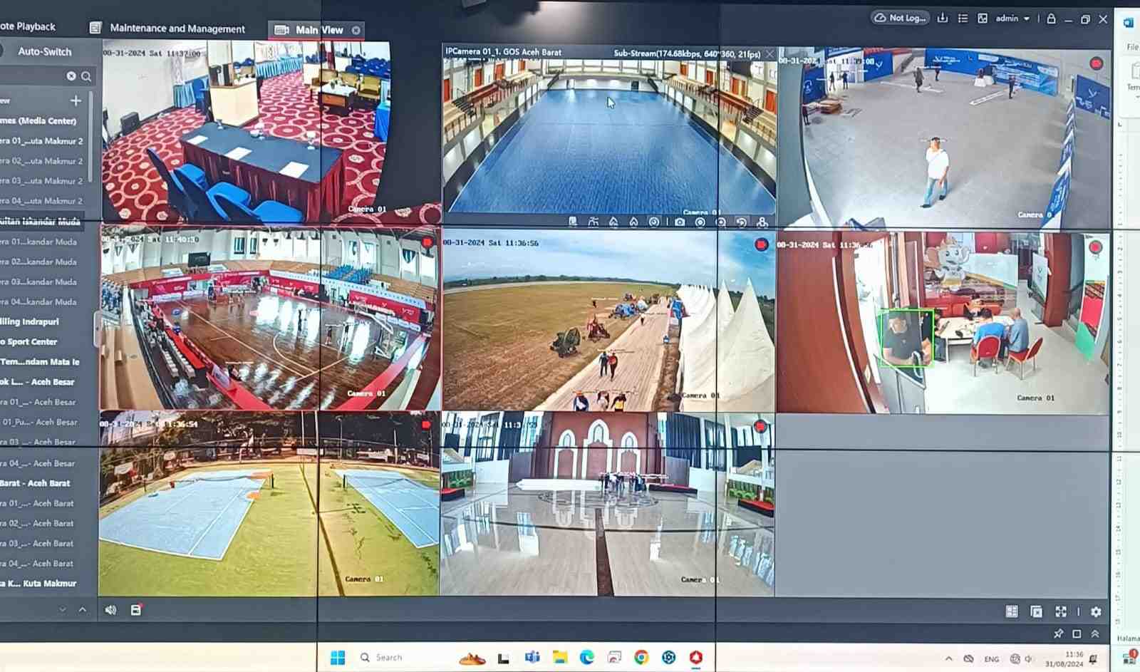 NOC Command Center Polda Aceh Monitor Venue PON XXI Aceh-Sumut