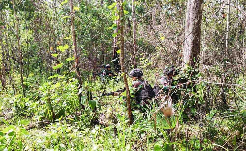 Satgas Pamtas Yonif 726/Tml Lakukan Patroli Ambush Jelang Pilkada Papua Selatan
