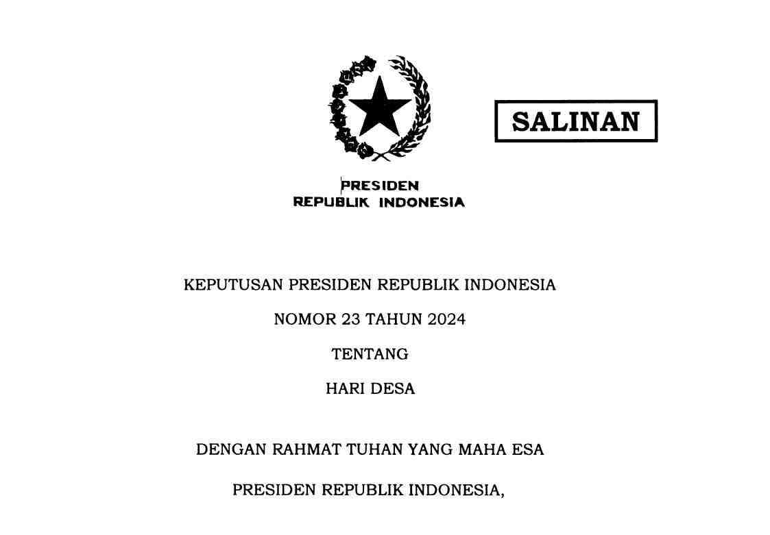Presiden Jokowi Tetapkan 15 Januari sebagai Hari Desa