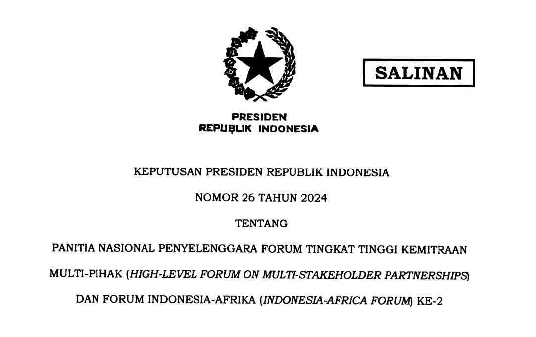Presiden Jokowi Tetapkan Panitia Nasional Forum Kemitraan Multi-pihak dan IAF 2024