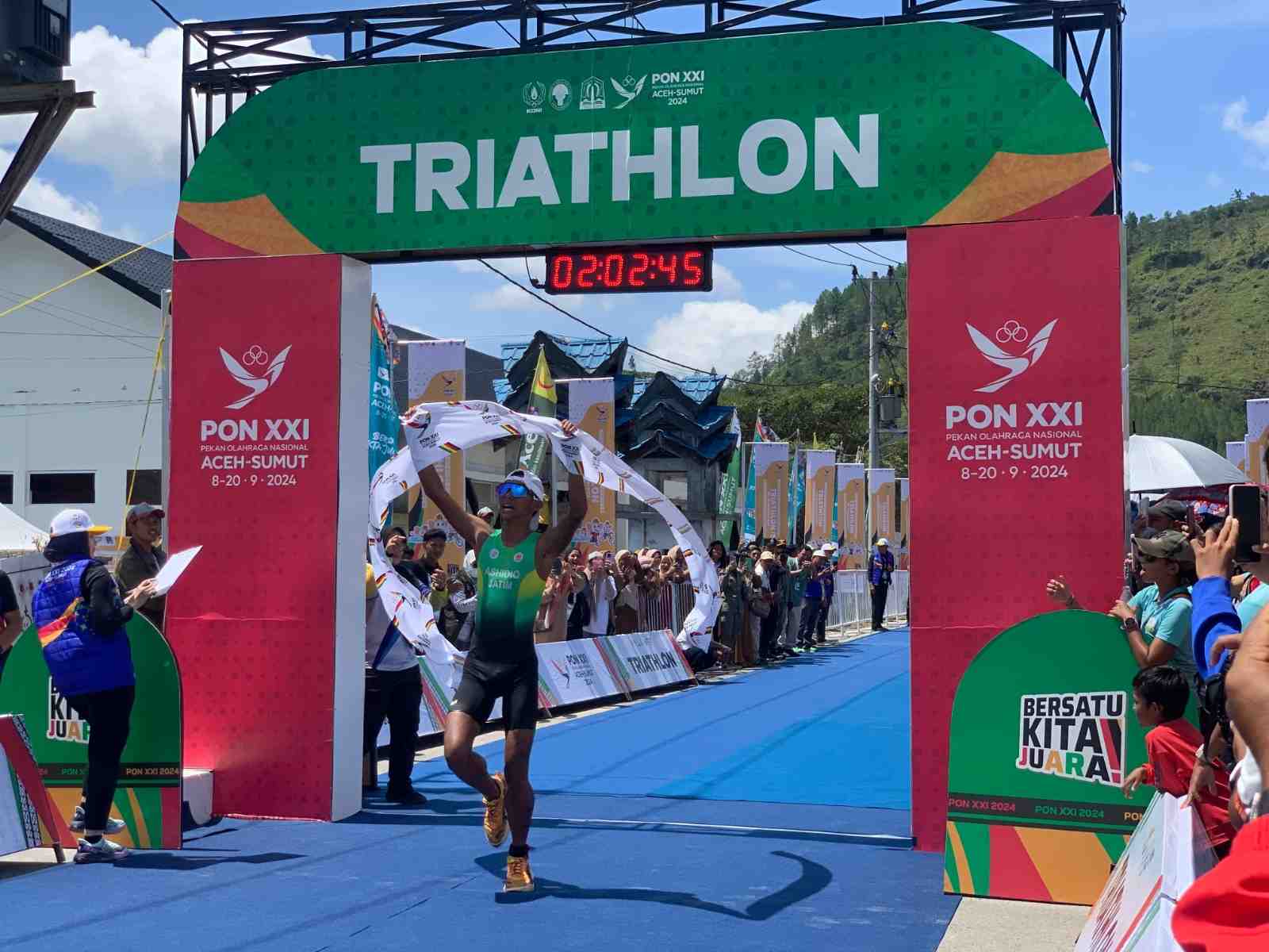 Atlet PON Triathlon Jawa Timur Raih Emas Pertama