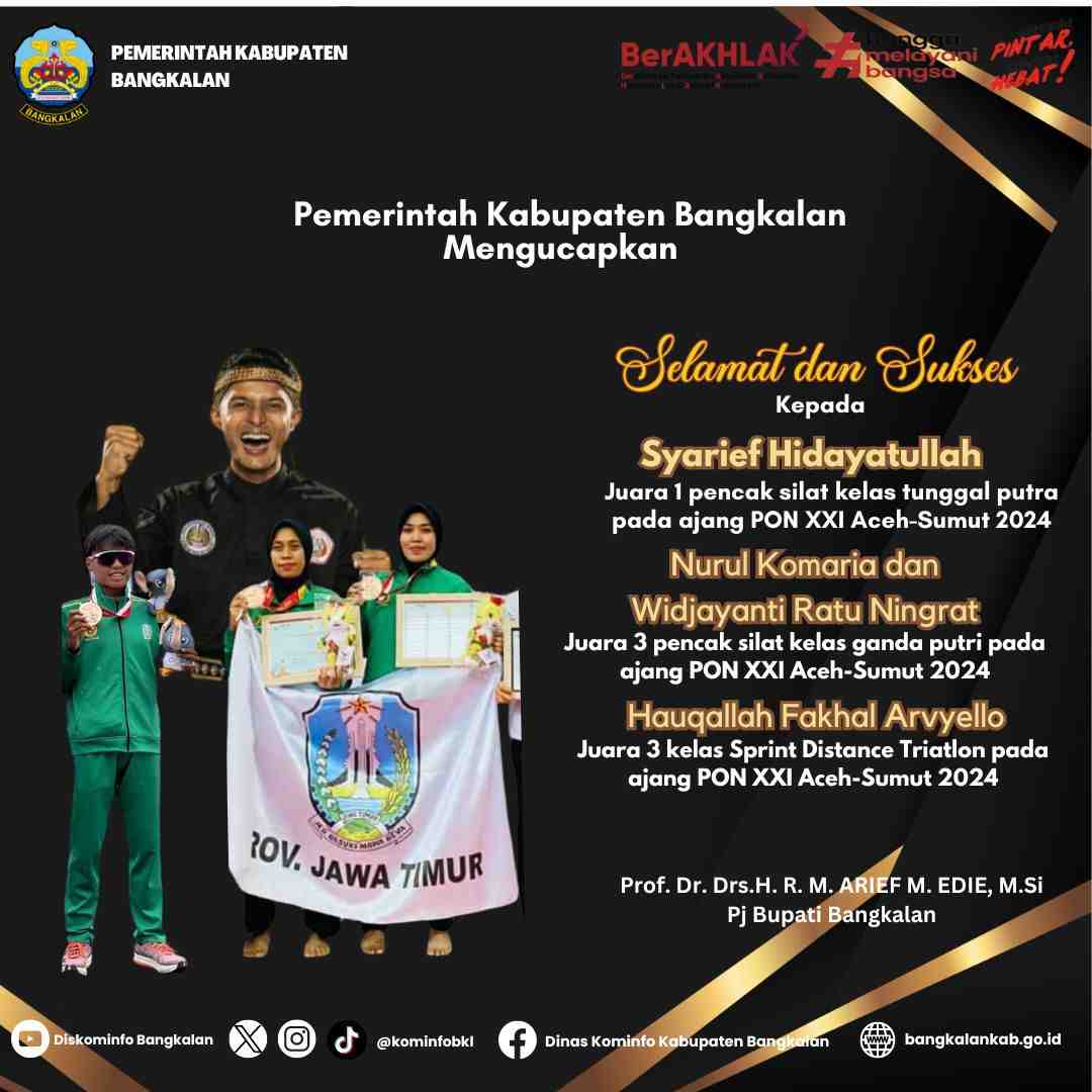 Pj Bupati Apresiasi Prestasi Atlet Asal Bangkalan dalam PON XXI Aceh-Sumut