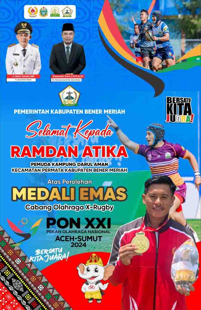 Pj Bupati Bener Meriah Apresiasi Ramdan Atika Peraih Medali Emas PON XXI Aceh-Sumut 