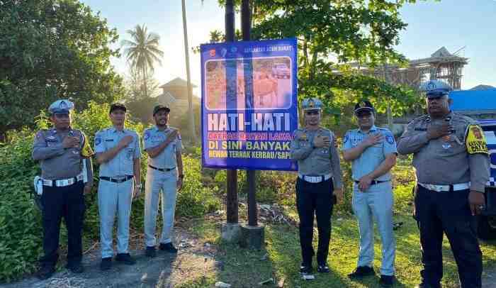 Satlantas Polres Aceh Barat dan Jasa Raharja Sosialisasi Keselamatan Lalu Lintas di Samatiga