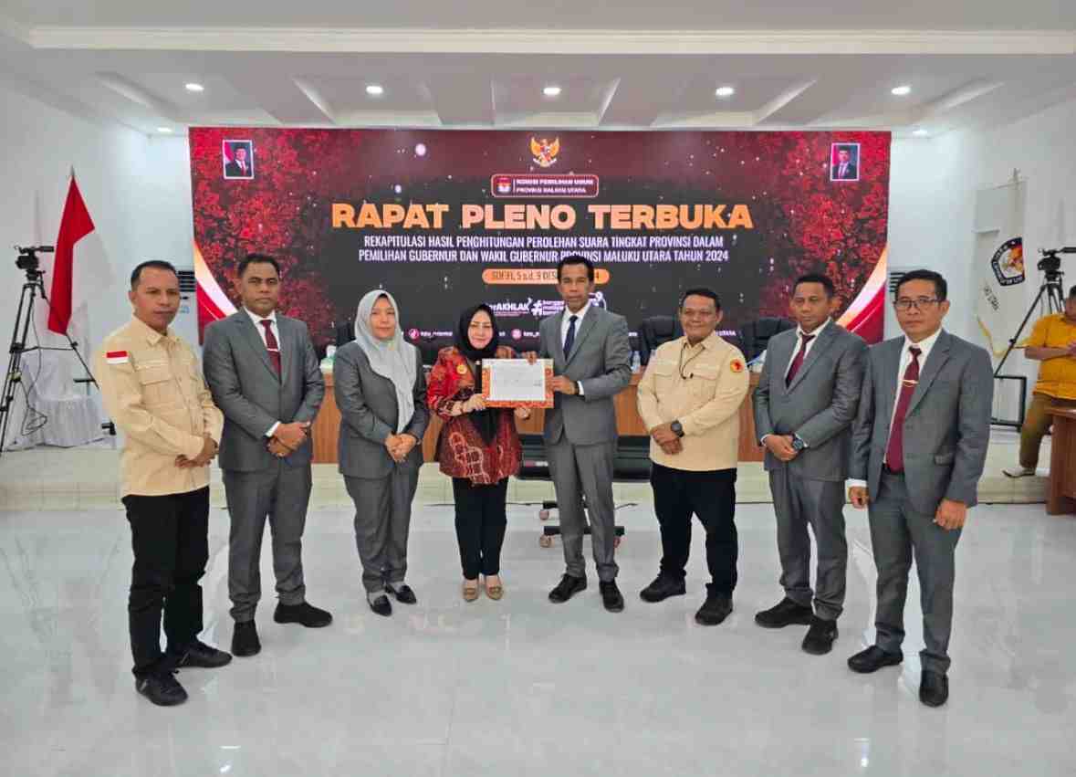Hasil Rekapitulasi Pilgub Maluku Utara 2024, Sherly Tjoanda-Sarbin Sehe Raih Suara Terbanyak