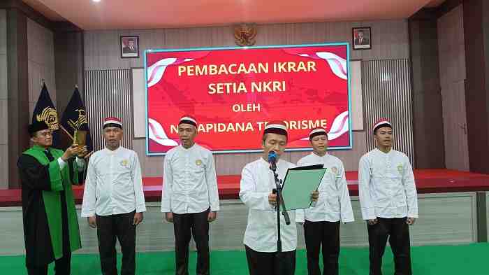 Jelang Pergantian Tahun, Lima Narapidana Kasus Terorisme Lapas Surabaya Nyatakan Ikrar Setia kepada NKRI