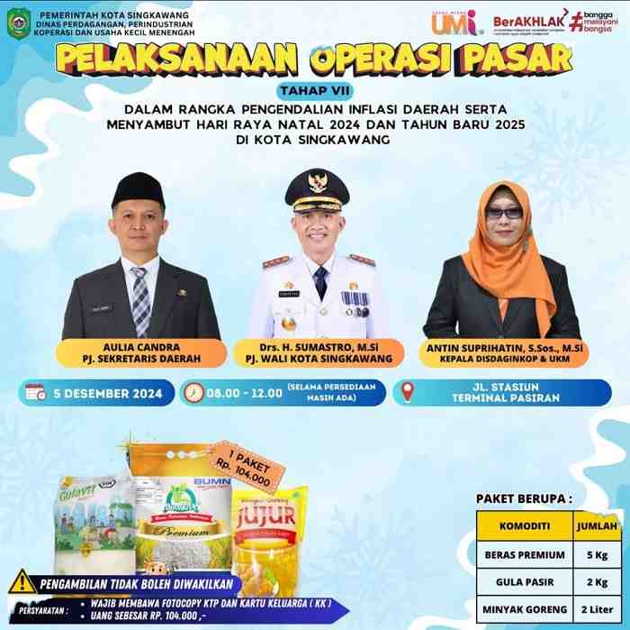 Sambut Nataru, Besok Warga Singkawang Bisa Tebus Murah Paket Sembako Cukup Rp104 Ribu! 