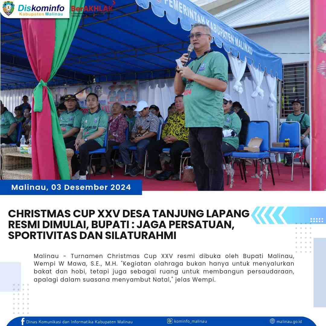 Christmas Cup XXV Desa Tanjung Lapang, Bupati Wempi Minta Atlet Jaga Sportivitas dan Silaturahmi