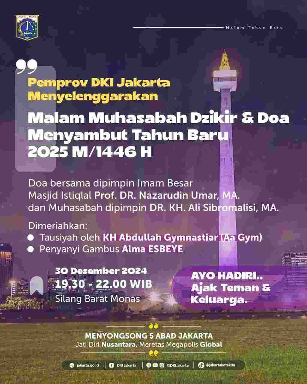 Pemprov Jakarta Gelar Malam Muhasabah Sambut Tahun Baru 2025