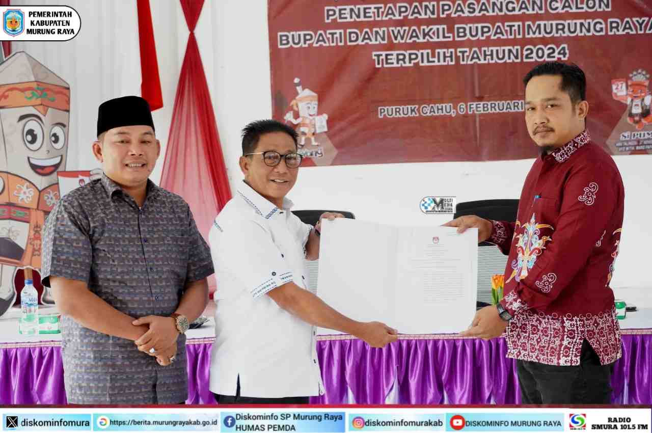 Heriyus-Rahmanto Resmi Ditetapkan KPU sebagai Paslon Bupati dan Wakil Bupati Terpilih Kabupaten Murung Raya 2025-2030