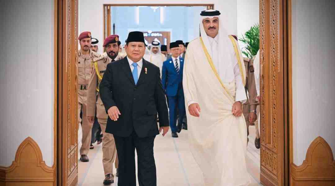 Pererat Hubungan Bilateral, Presiden Prabowo Disambut Hangat Emir Qatar di Istana Amiri Diwan
