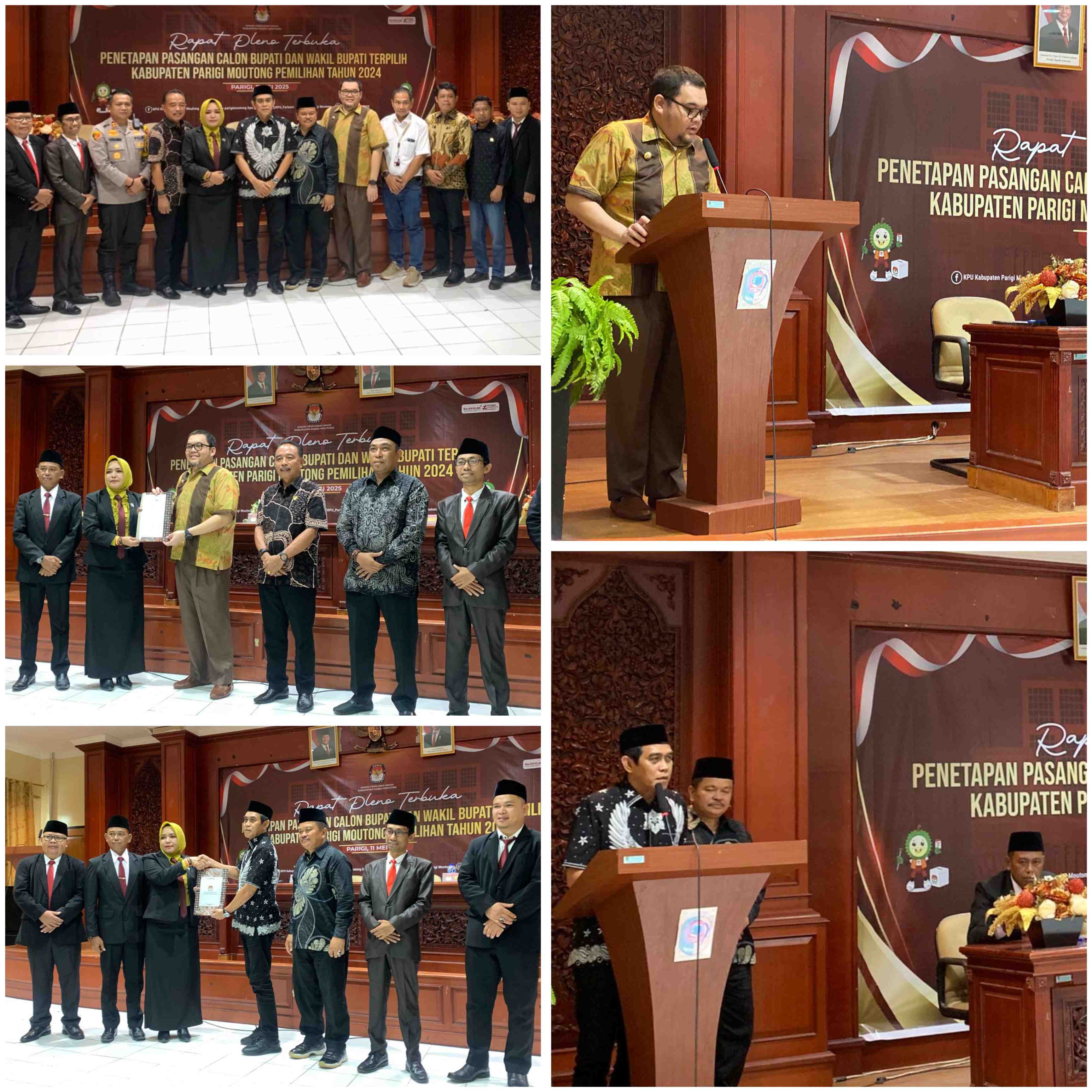 KPU Parigi Moutong Tetapkan Erwin Burase-Abdul Sahid sebagai Bupati dan Wakil Bupati Terpilih 2024