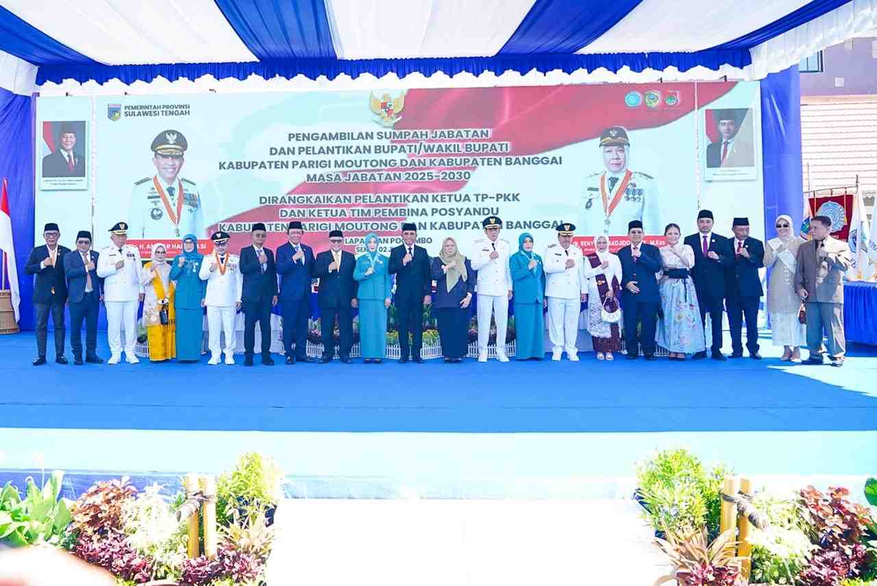 Erwin Burase dan Abdul Sahid Resmi Dilantik sebagai Bupati dan Wabup Parigi Moutong 2025-2030