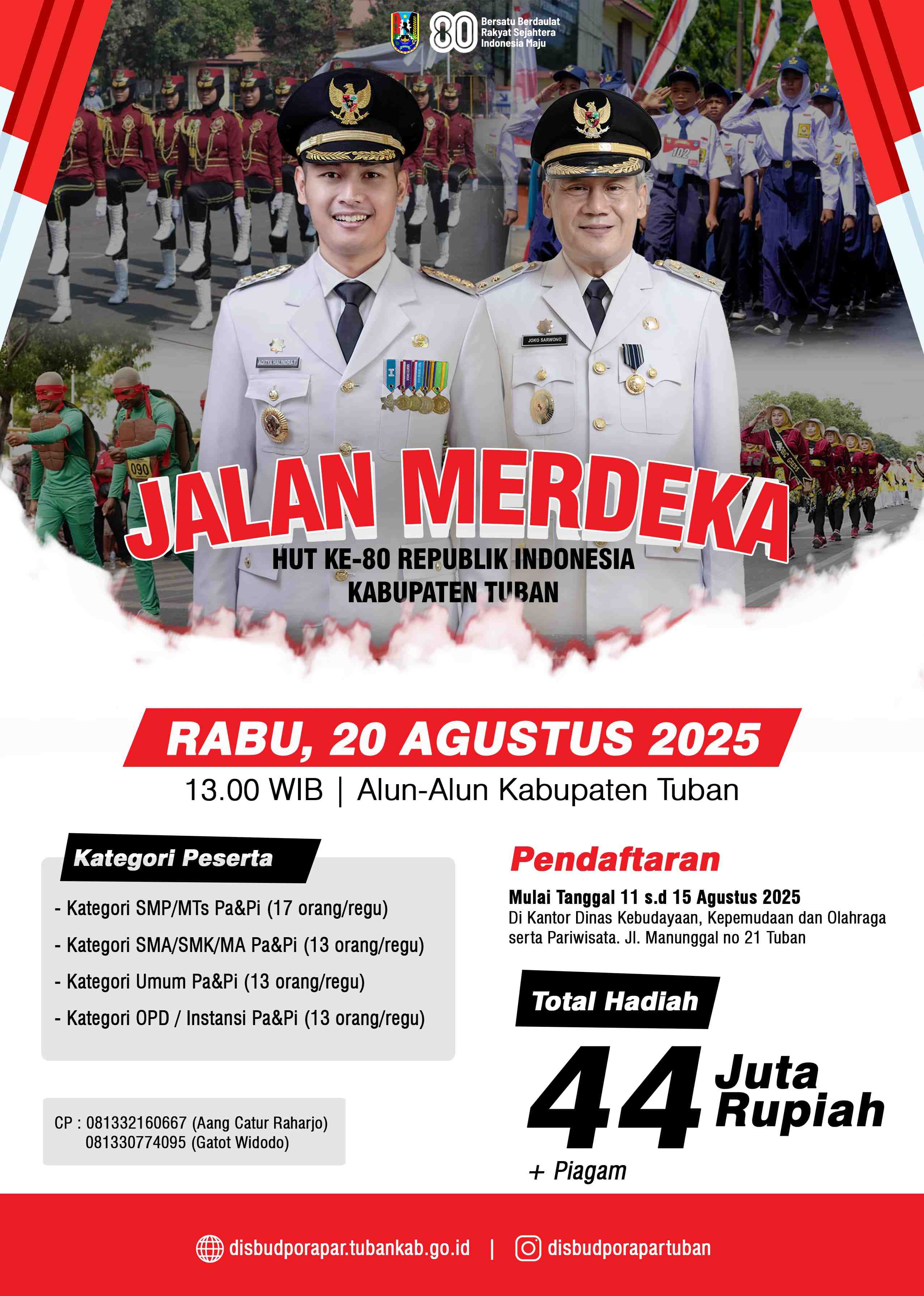 Jalan Merdeka Semarakkan HUT RI ke-80 di Kabupaten Tuban