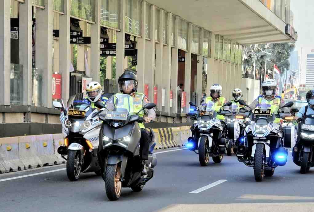 Korlantas Polri Patroli Arus Lalu Lintas Jelang HUT ke-80 RI