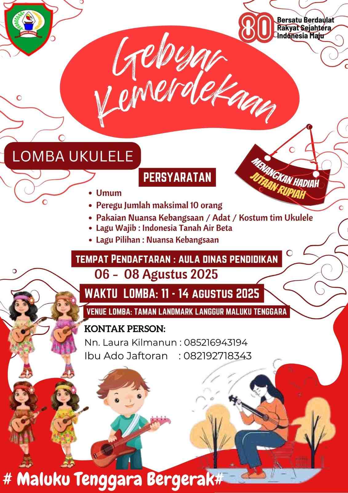 Lomba Ukulele Meriahkan HUT ke-80 Kemerdekaan RI di Maluku Tenggara