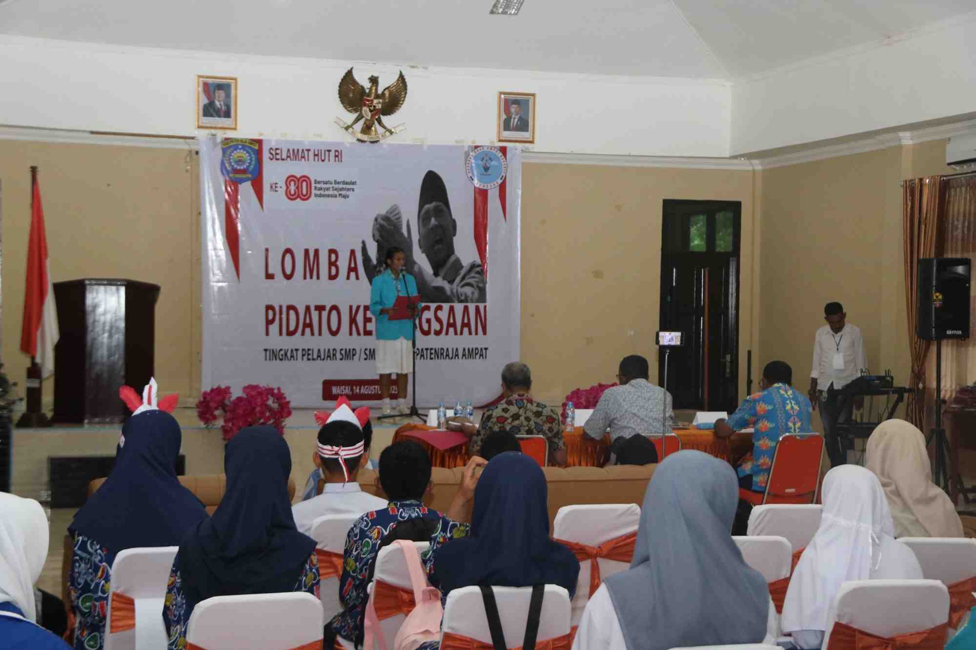 Sambut HUT ke-80 RI, Pemkab Raja Ampat Gelar Lomba Pidato Kebangsaan Tingkat Pelajar 