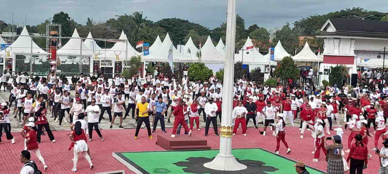 Ribuan Warga Merauke Serbu Olahraga Massal Sambut 80 Tahun RI