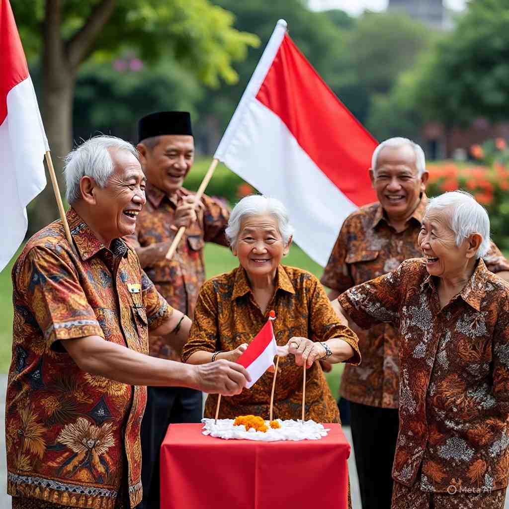 Lansia PWRI Pasirian Buktikan Nasionalisme Tak Lekang Usia