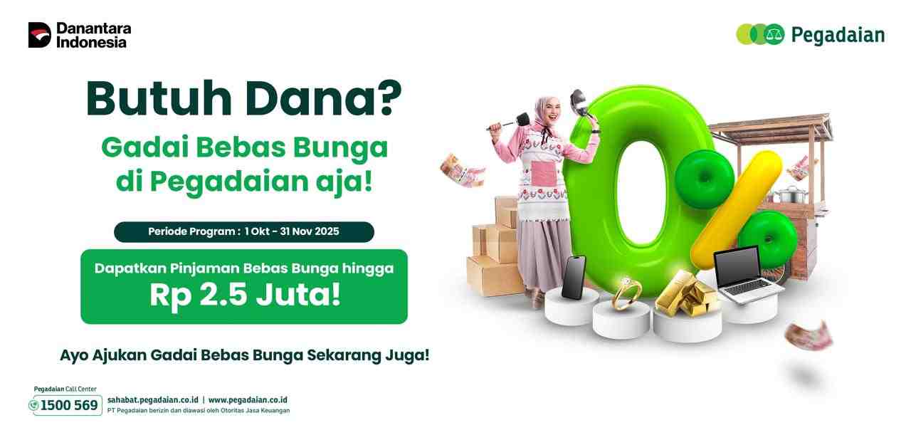 Pegadaian Kembali Hadirkan Program Gadai Bebas Bunga, Cek Syaratnya!