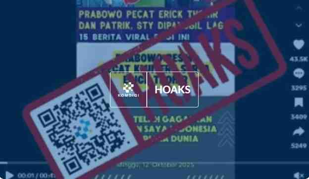 [HOAKS] Presiden Prabowo Resmi Pecat Kluivert dan Erick Thohir