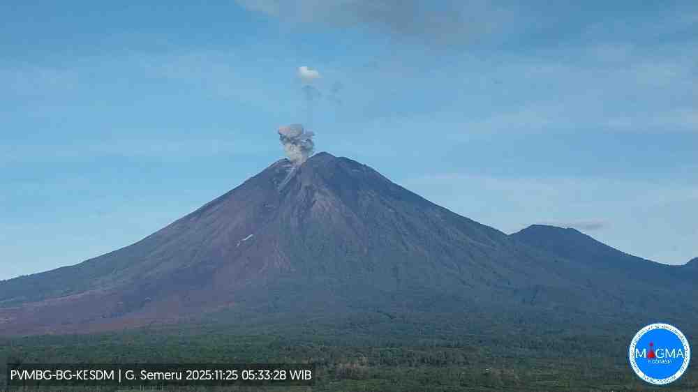 Berstatus Awas, Gunung Semeru Erupsi Delapan Kali