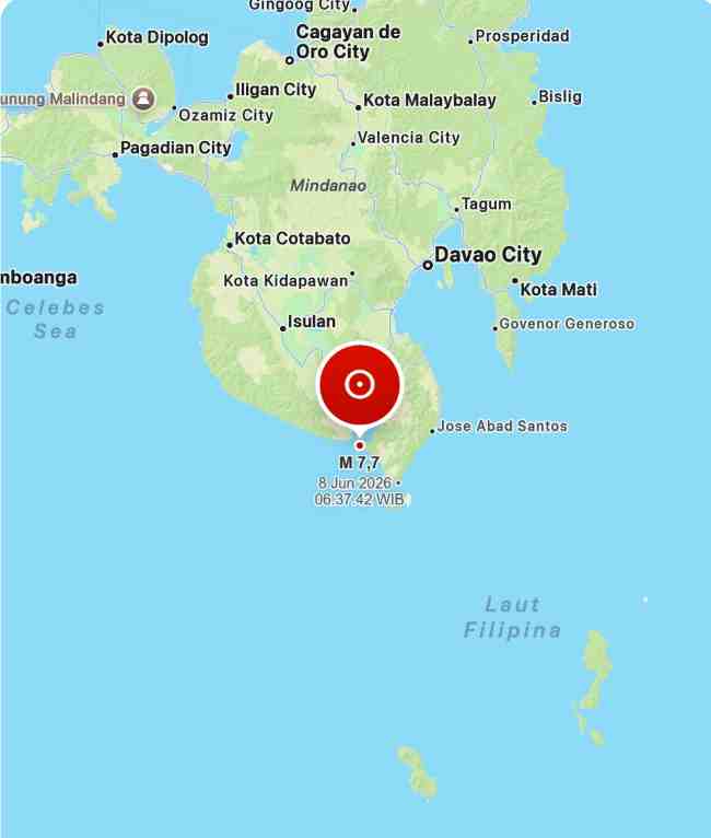 Gempa M7,7 Filipina Picu Status Siaga dan Waspada Tsunami di Sejumlah Wilayah Indonesia