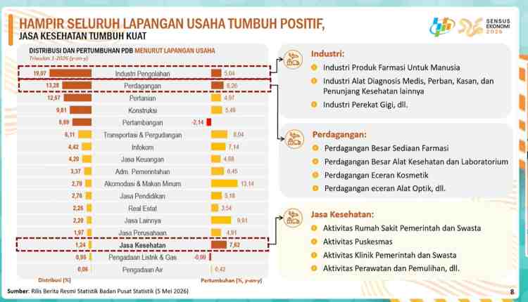Sensus Ekonomi 2026 Petakan Kontribusi Strategis Sektor Kesehatan Bagi Perekonomian Nasional