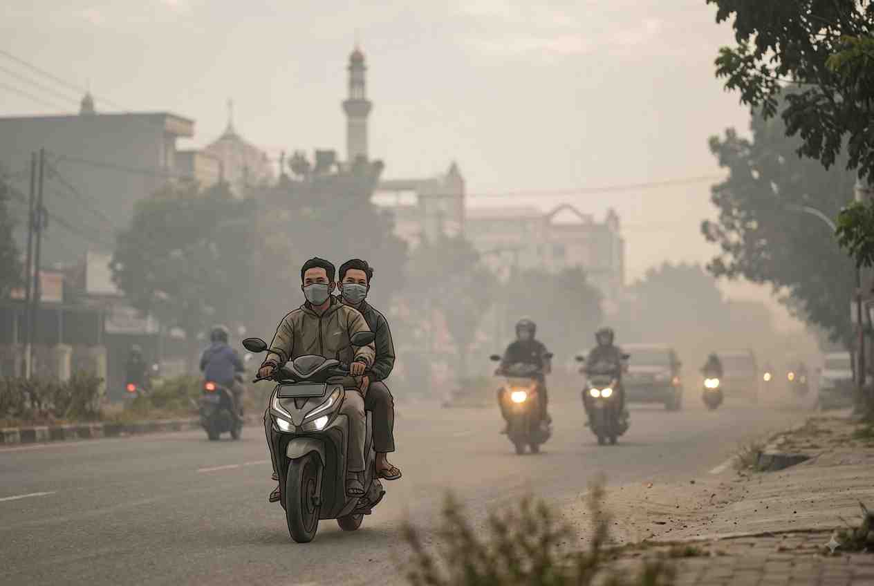 Udara Pekanbaru tidak Sehat, PDPI Riau Imbau Warga Gunakan Masker