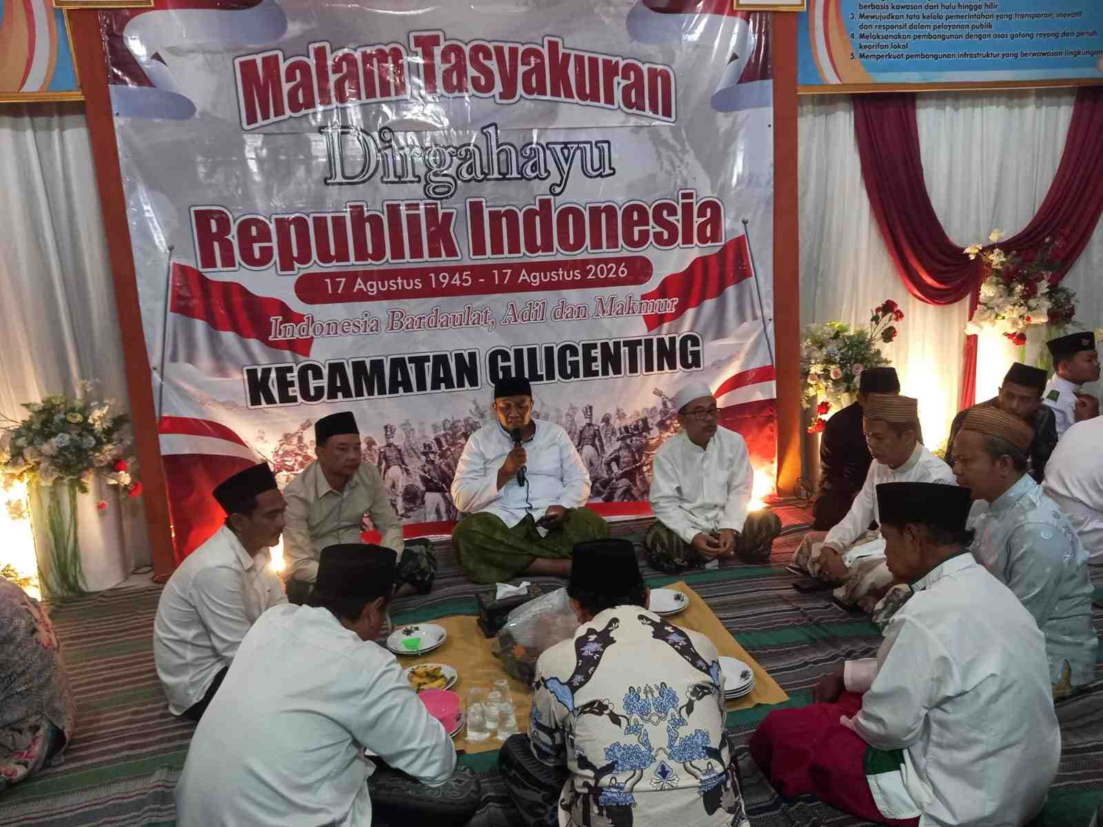 Malam Tasyakuran RI, Giligenting Dorong Warga Aktif Membangun Daerah