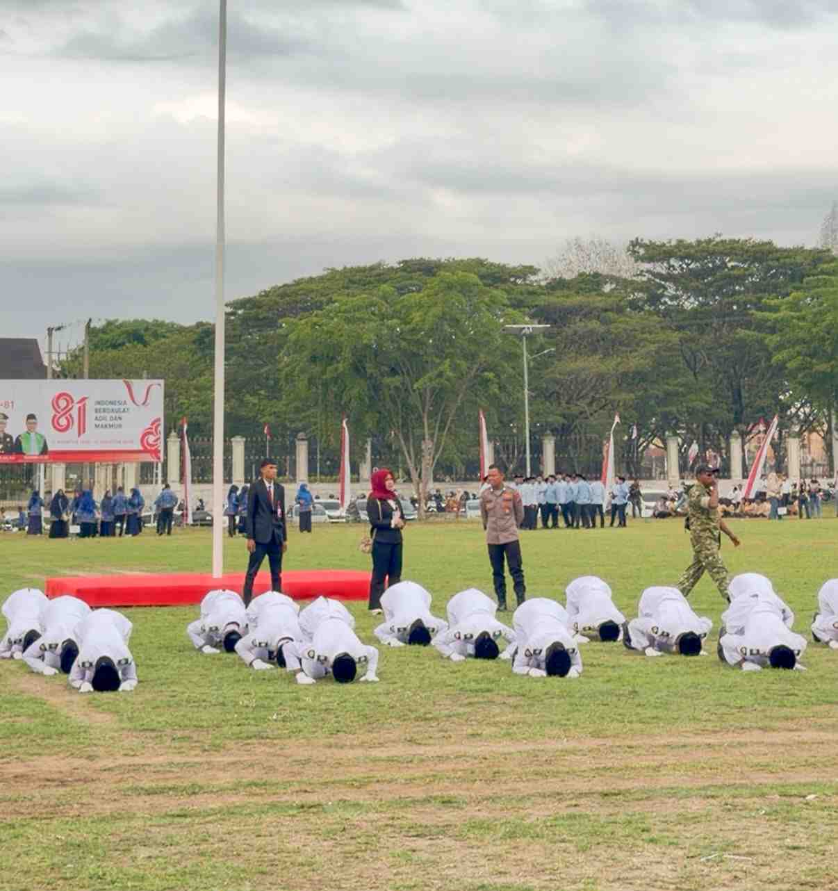 Paskibraka Bireuen Sujud Syukur Usai Tuntaskan Tugas HUT RI