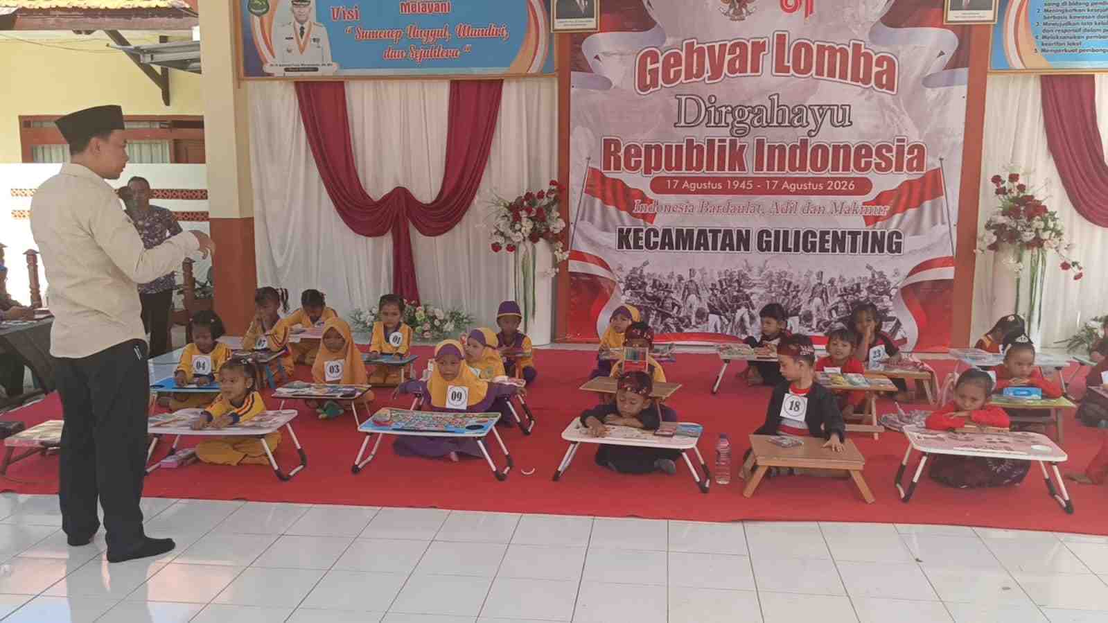 HUT ke-81 RI, Giligenting Tanamkan Cinta Tanah Air Lewat Lomba Mewarnai