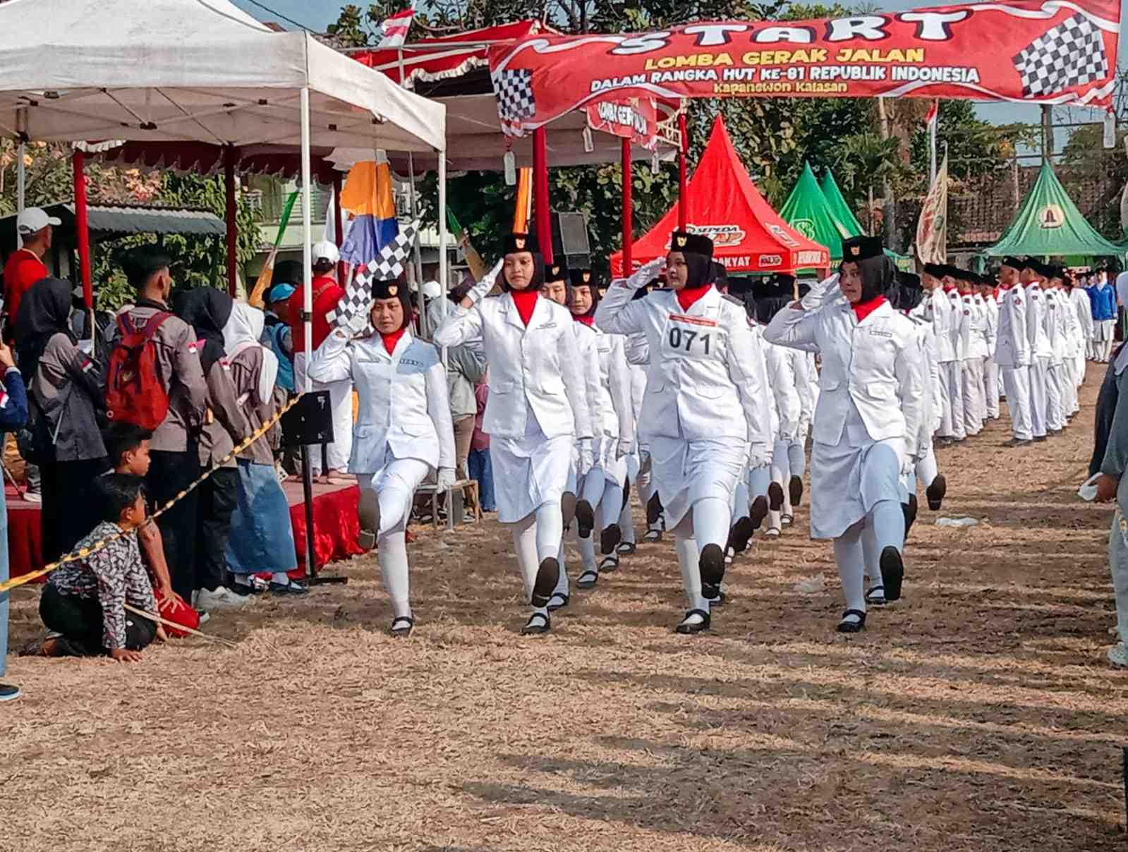 Kapanewon Kalasan Gelar Lomba Gerak Jalan HUT ke-81 Kemerdekaan RI