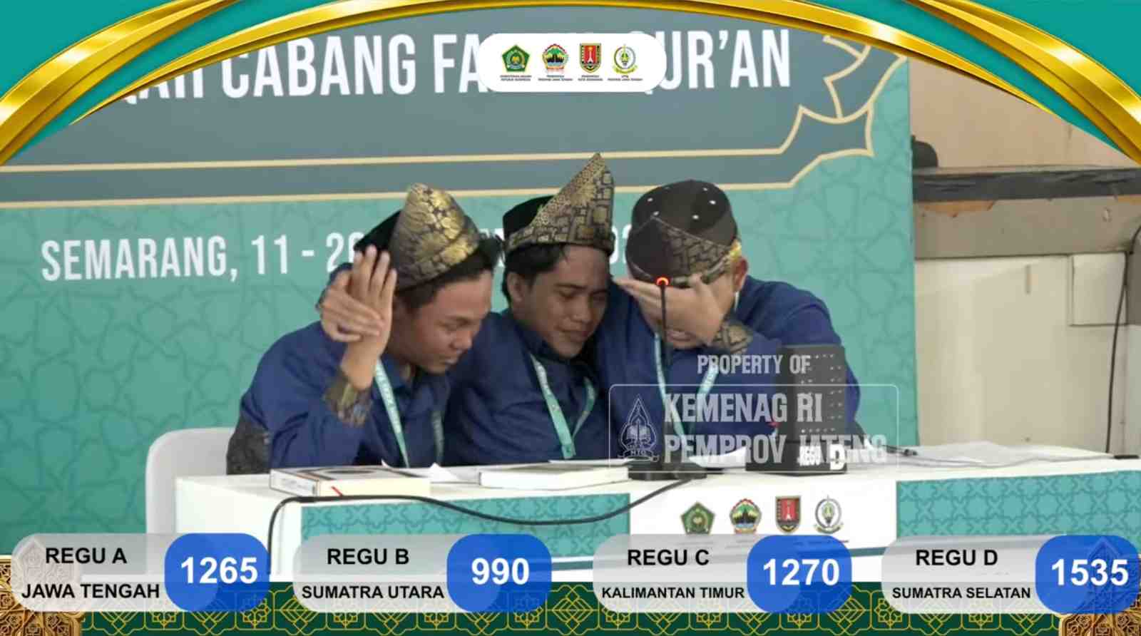 Tiga Kali ke Final, Fahmil Qur'an Putra Sumsel Akhirnya Raih Juara Pertama MTQ Nasional XXXI