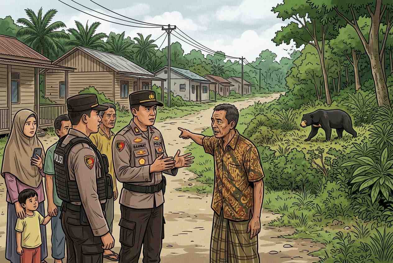 Beruang Muncul di Permukiman Pelalawan, Warga Diminta Jaga Jarak