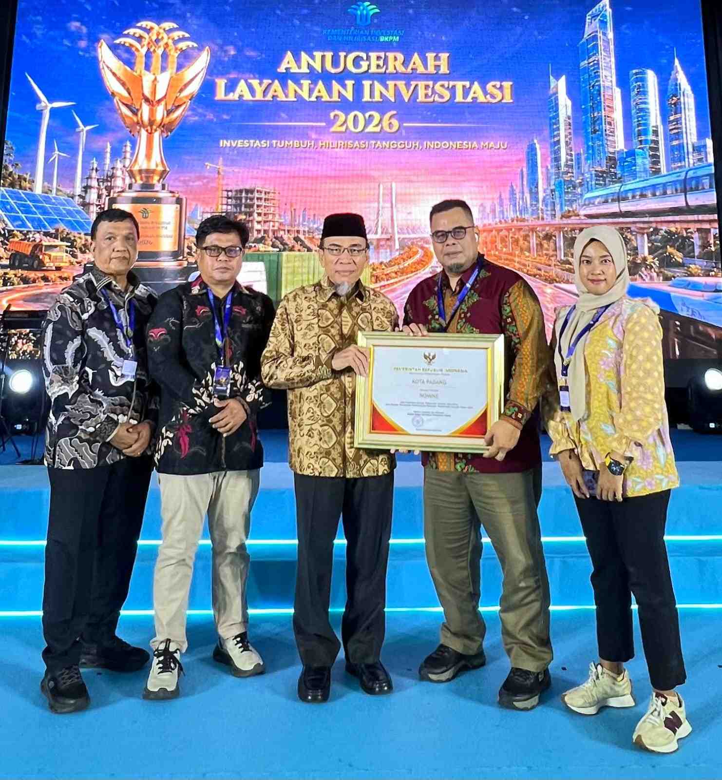 Pemko Padang Masuk Nominasi Kinerja Pelayanan Investasi 2026