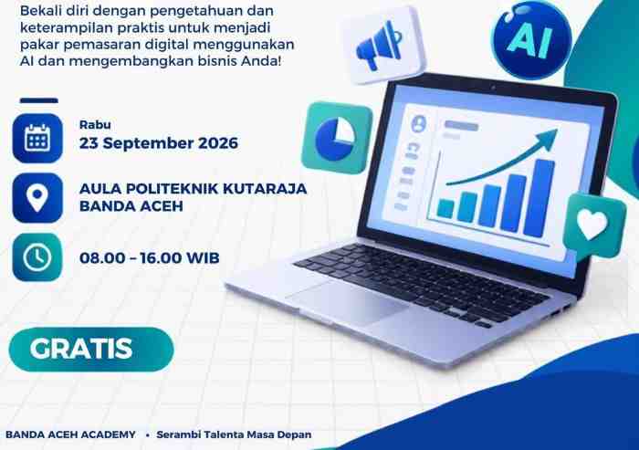 Pelatihan Digital Marketing Menggunakan AI Hadir di Banda Aceh