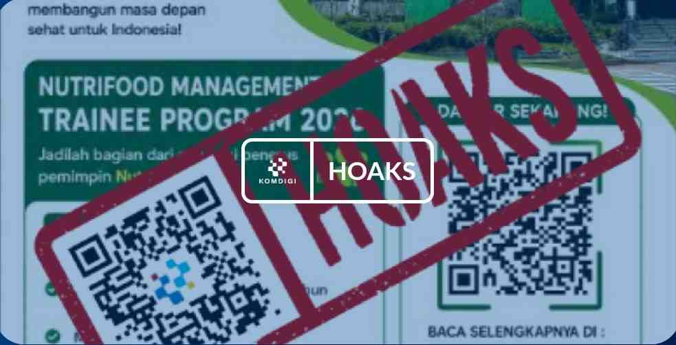 [HOAKS] Tautan Lowongan Kerja Nutrifood Indonesia