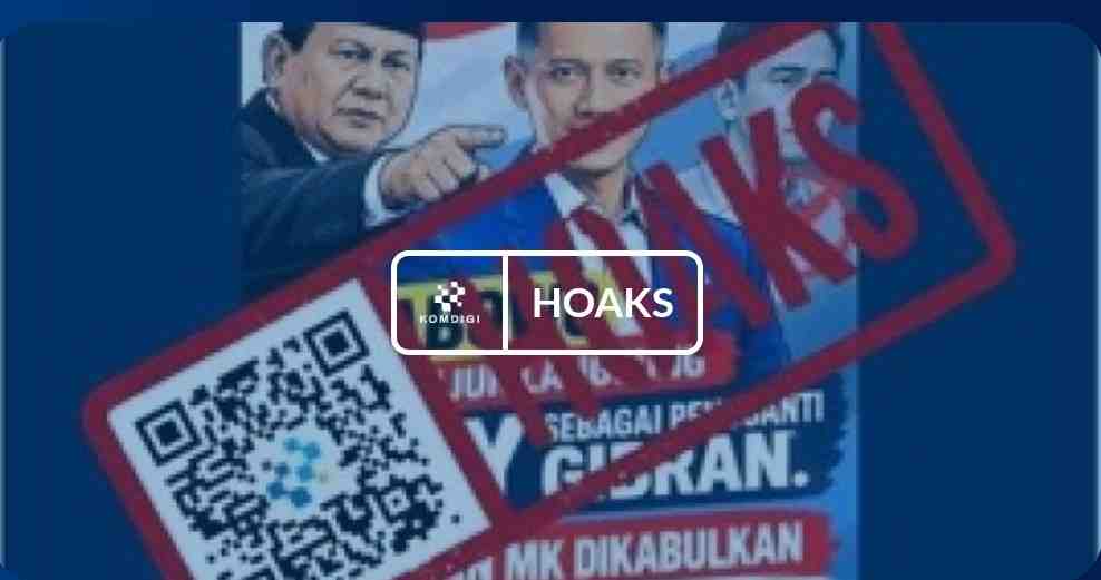 [HOAKS] Presiden Prabowo Tunjuk Agus Harimurti Yudhoyono Sebagai Wapres Gantikan Gibran
