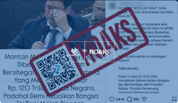 [HOAKS] Foto Purbaya Menangis setelah Diberhentikan sebagai Menteri Keuangan