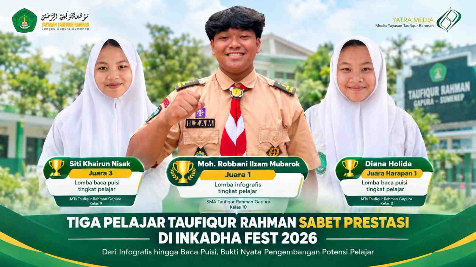 Infografis dan Baca Puisi Antarkan Tiga Siswa Sumenep Berprestasi di INKADHA FEST