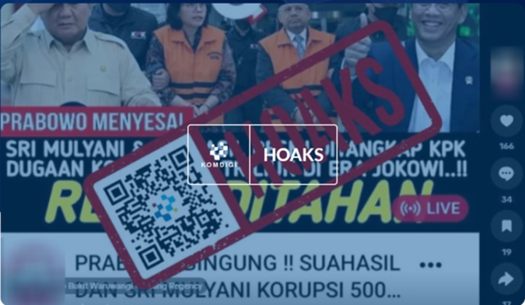 [HOAKS] Sri Mulyani dan Menteri Keuangan Suahasil Nazara Ditangkap KPK