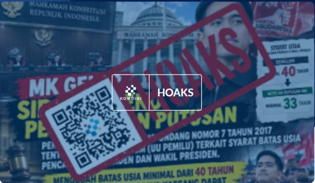 [HOAKS] MK Ubah Batas Usia Minimal Capres dan Cawapres Jadi 33 Tahun