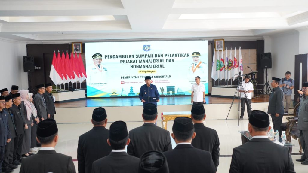 Lantik 37 Pejabat, Gubernur Gorontalo Ingatkan Layanan Publik