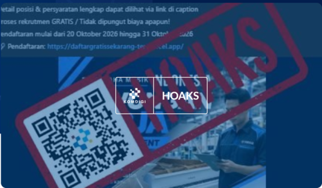 [HOAKS] Tautan Lowongan Kerja Yamaha Musik Indonesia